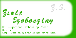 zsolt szoboszlay business card